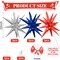 Red Blue Silver Star Balloons,9Pcs Red Blue White Explosion Star Foil Balloons,22Inch Spike Cone Star Helium Mylar Balloons for Birthday Anniversary Baby Shower 4th of July Disco Party Decorations